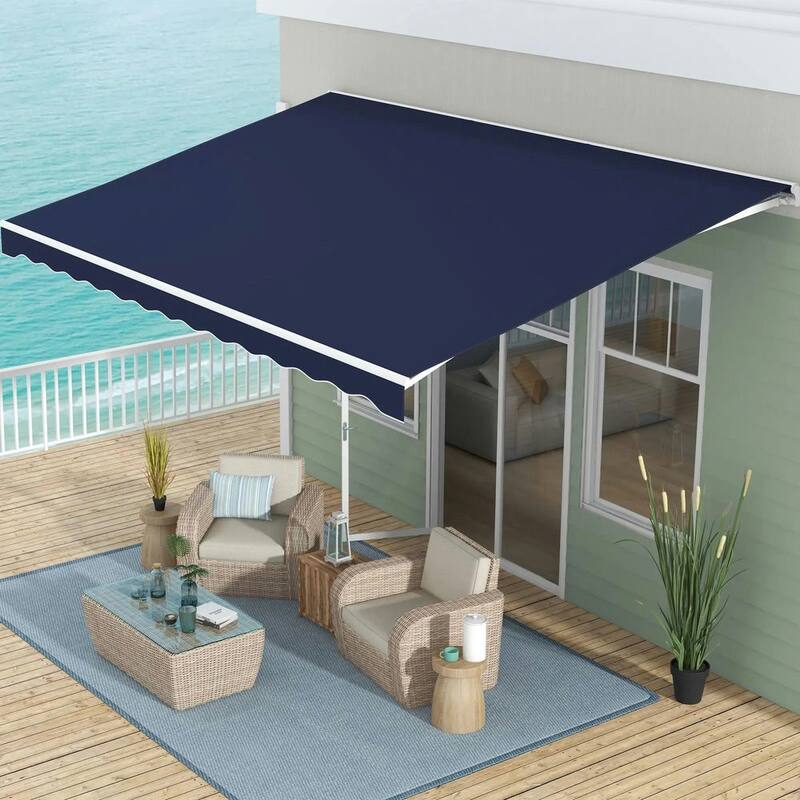 16'x10' Electric Awning, Retractable, Remote Controller, Manual Crank