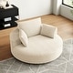 preview thumbnail 5 of 89, GDFStudio - Lavelle Corduroy 360 Degree Swivel Chair Fluffy Modern Sleeper Beige
