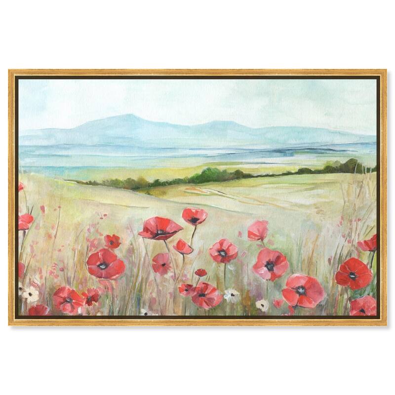 The Poppy Field Canvas by Art Remedy - Gold - 54" x 36"