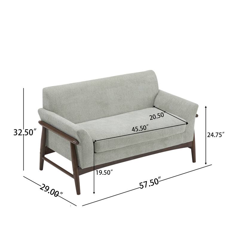 Mokena Modern Fabric Loveseat with Track Arms by Christopher Knight Home