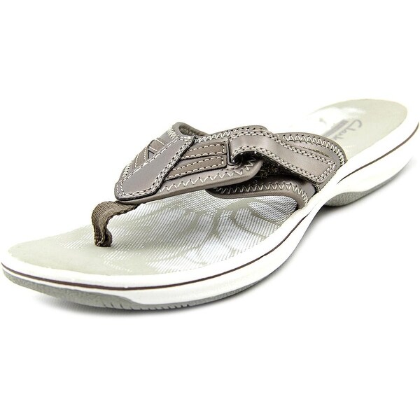 Clarks Narrative Brinkley Jazz Women Open Toe Synthetic Tan Flip Flop Sandal