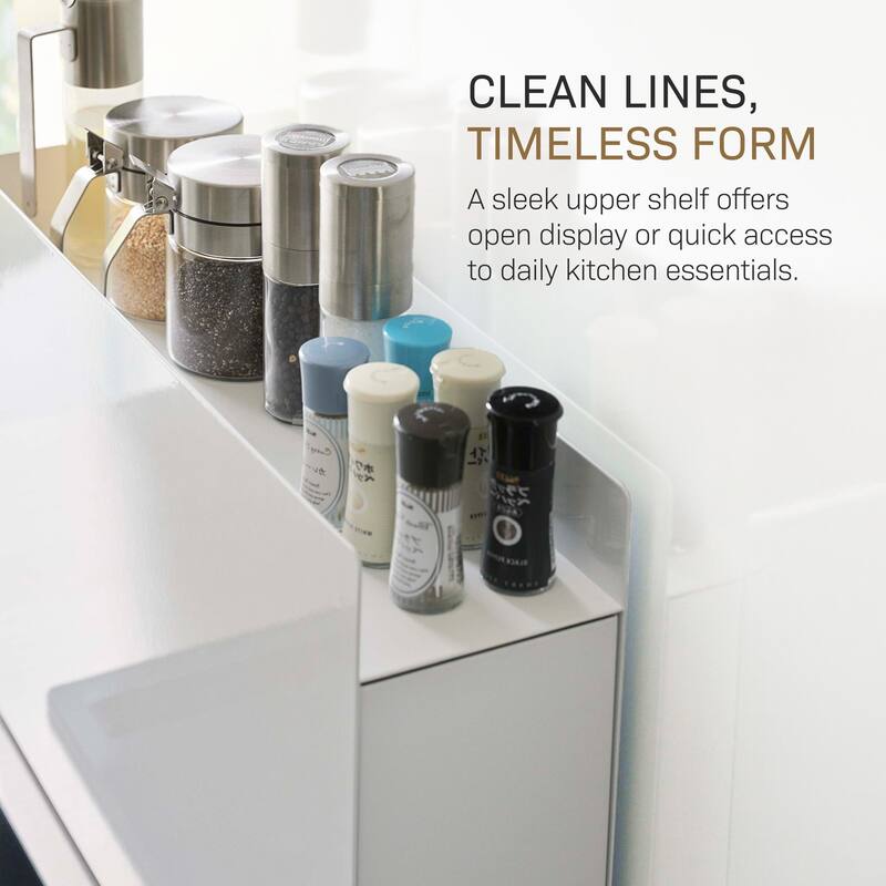 Yamazaki Home Sliding Drawer Seasoning Rack, Steel - L 36.61 x W 4.92 x H 14.45 inches