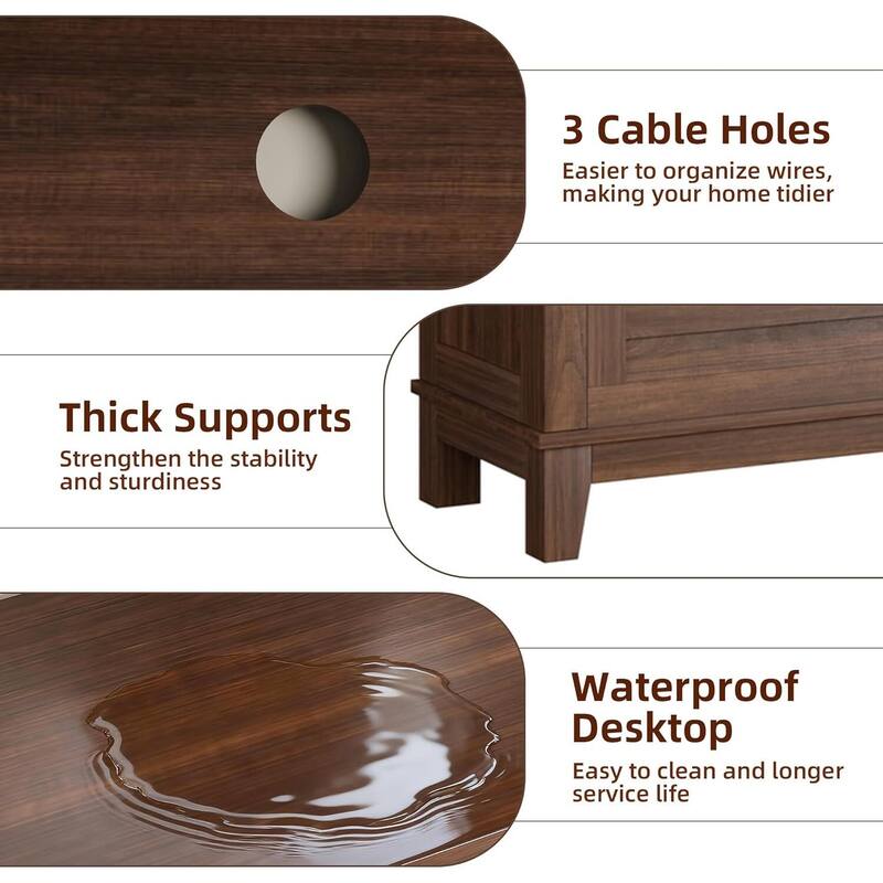 70.9" Entertainment Center TV Stand with Adjustable Shelves, Cabinet