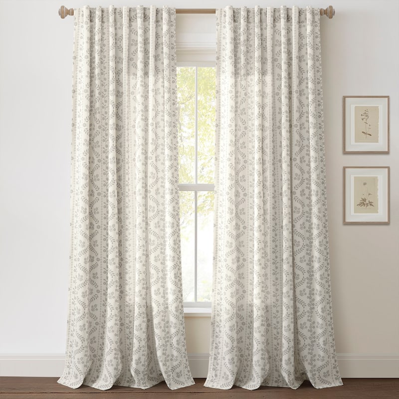 Lush Decor Doreen Delicate Floral Window Curtain Panels - 84" x 52"