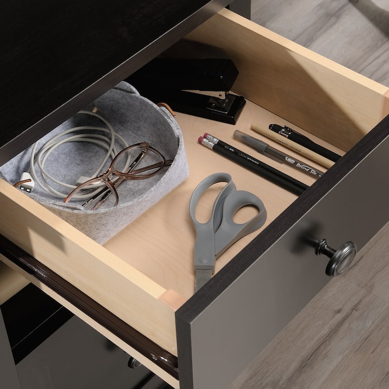 Wood L-Shaped Desk with Drawer