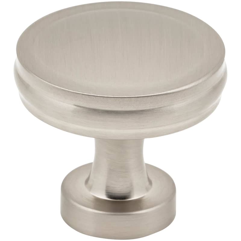 Jeffrey Alexander 132 Jules 1-3/8" Modern Industrial Flat Round - Satin Nickel