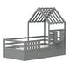 preview thumbnail 22 of 38, Twin Size House Bed with 2 Storage Drawers and Guardrails, Kids Playhouse Bed Daybed with Roof and Window Design