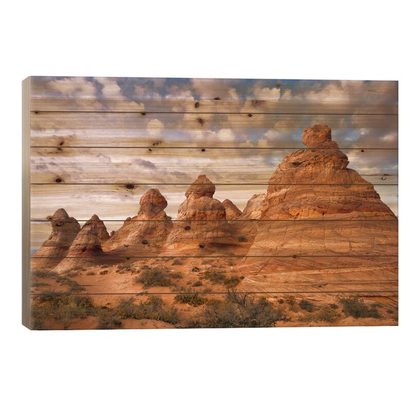 Arizona Peaks I Print On Wood by David Drost - Multi-Color - 26x40x1.5