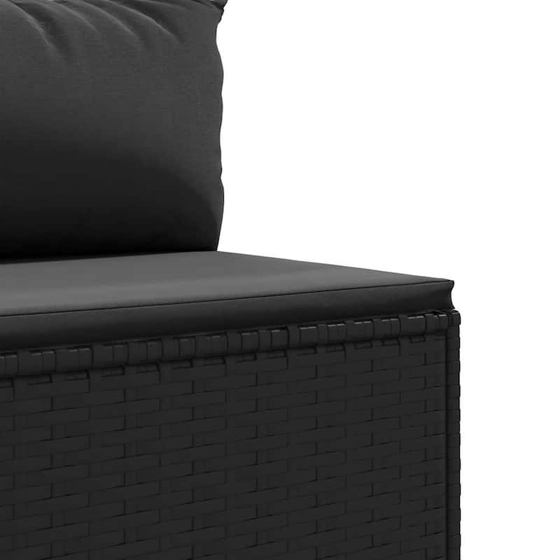 vidaXL Patio Sofa Set Set of 10 Black PE rattan - 8.2 x 12.1 x 4.6
