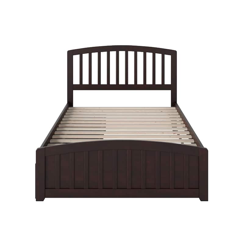 Richmond Full Platform Bed with Footboard and Drawers in Espresso