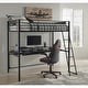 preview thumbnail 1 of 12, Signature Design by Ashley Broshard Black Twin Loft Bed with Desk