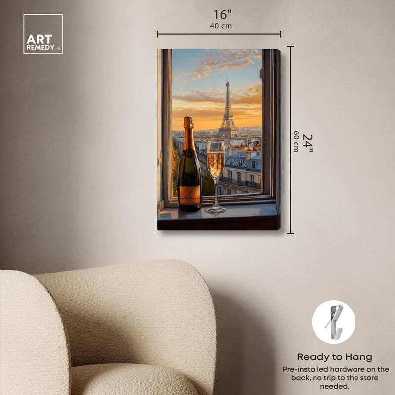 Classy Drink in Paris Canvas by Art Remedy, Gallery Wrapped