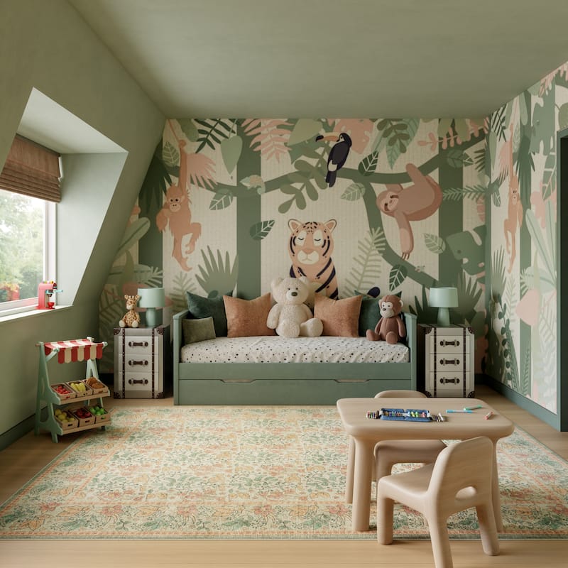 Nourison Botanical Washables Indoor only Textured Floral Area Rug