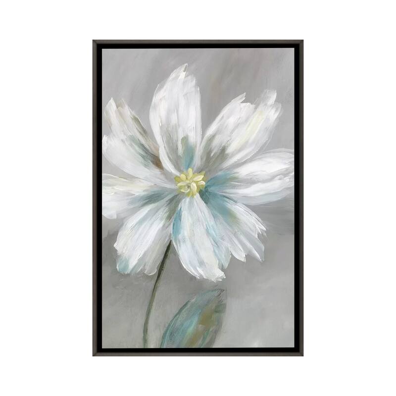 iCanvas "Simple Flower I" by Nan Framed - Charcoal - 26x18