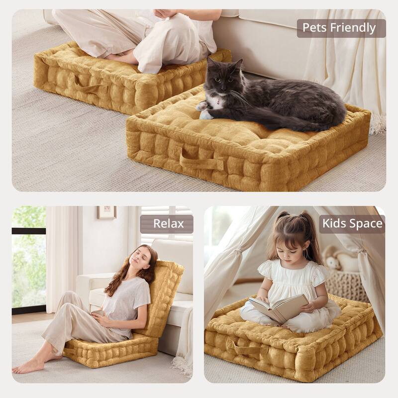 Intelligent Design Azza Poly Chenille Square Floor Pillow Cushion