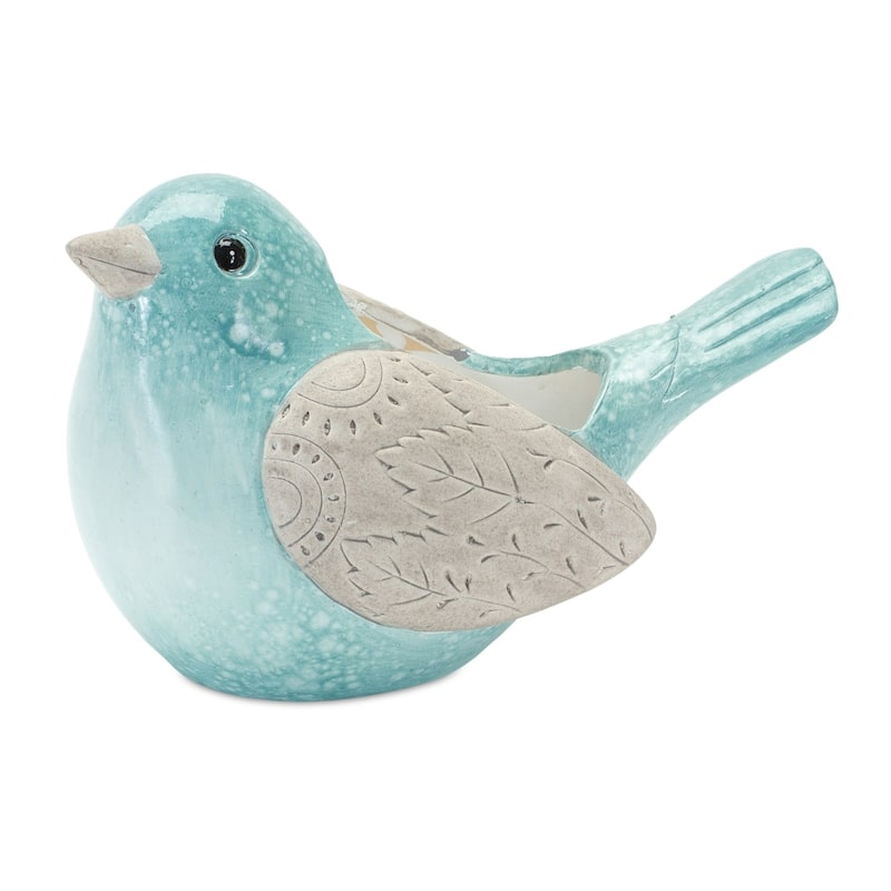 Bird Figurine Garden Planters - 7.75" - Set of 2