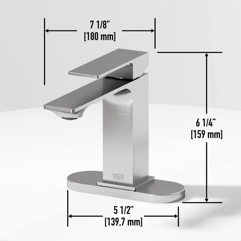 VIGO Dunn 6" H Single Handle Single Hole Bathroom Faucet