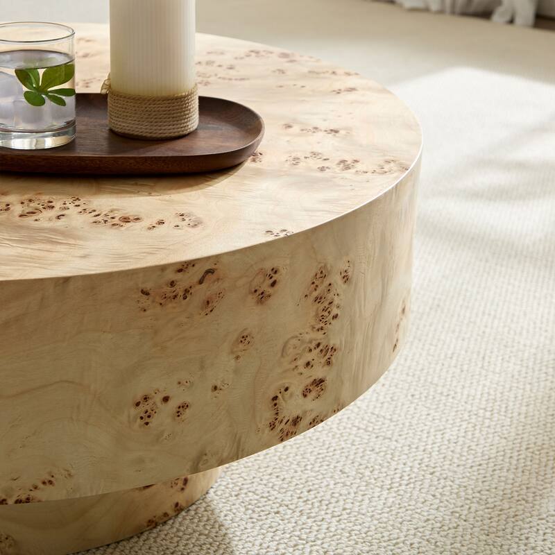 GDF Studio - Barrington Mid-Century Modern Round Wood Coffee Table