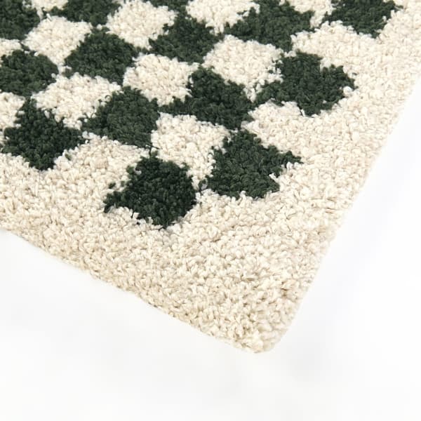 Covey Plush Checkered Thick Shag Area Rug