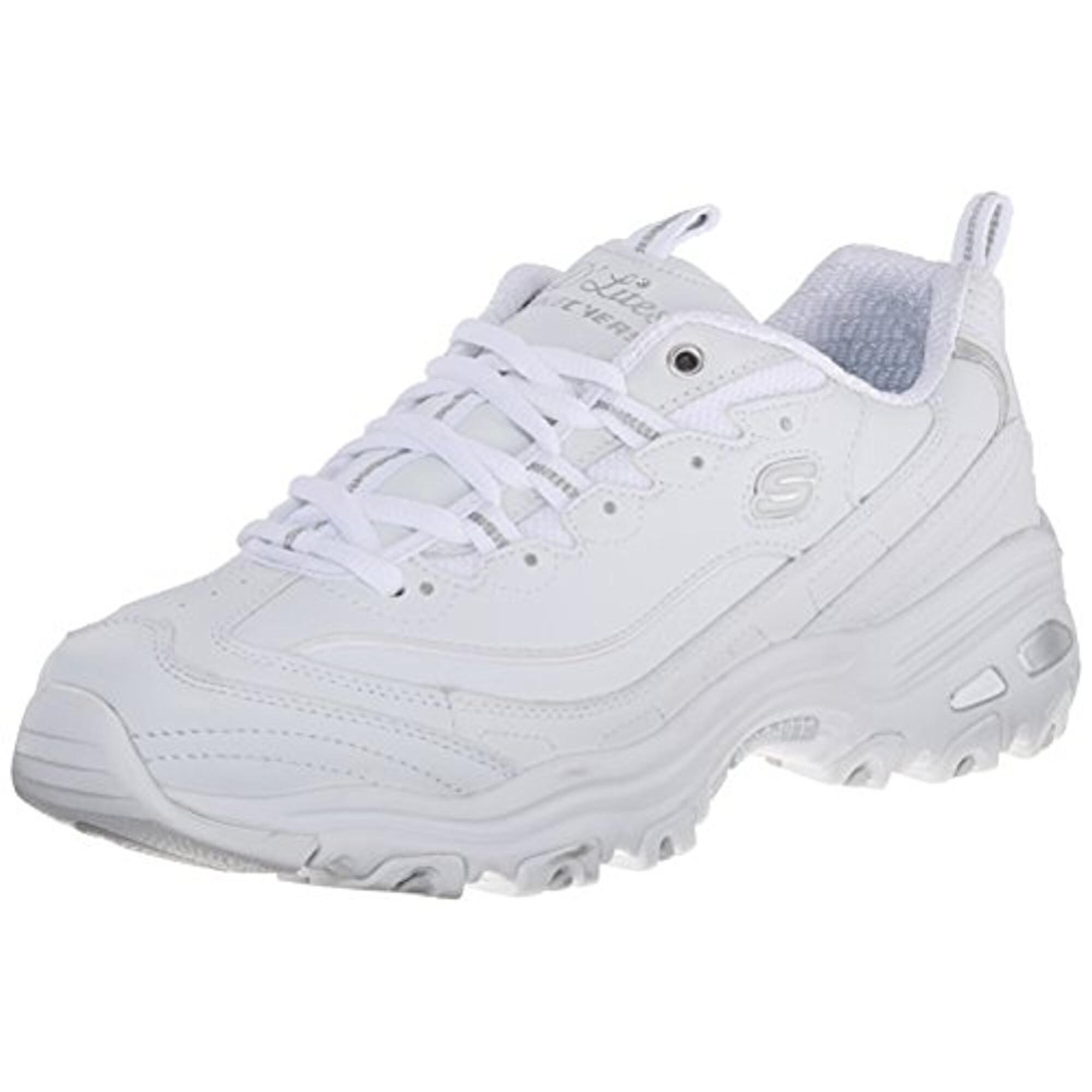 skechers white leather shoes