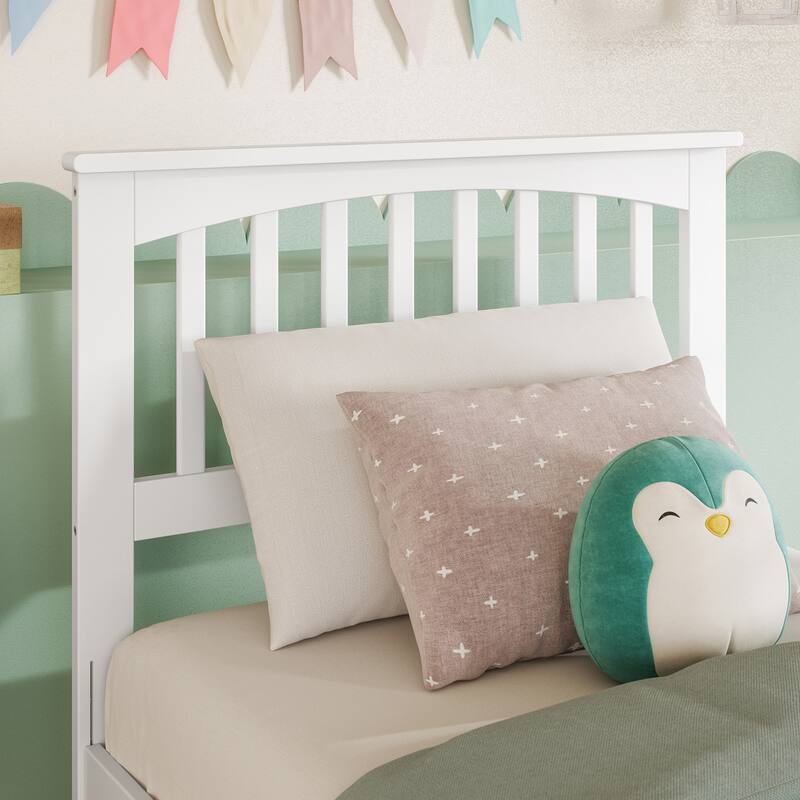 AFI Mission Headboard with Attachable Charger - White - Twin