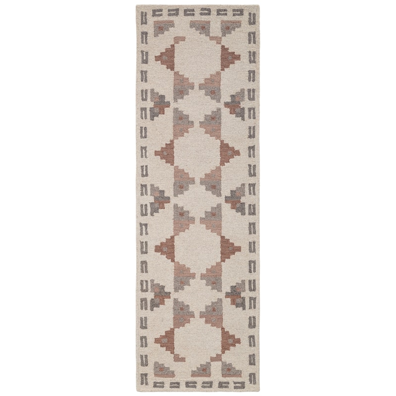Terra by Obeetee Freya Annika Neutral Rug - 2'6" x 8' - Lavender/Ivory