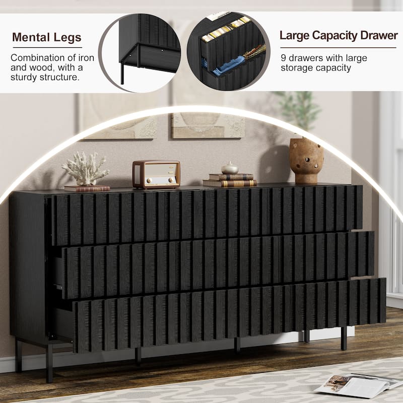 9 Drawers Chest Of Dresser Storage Tower Cabinet Bedroom Organizer