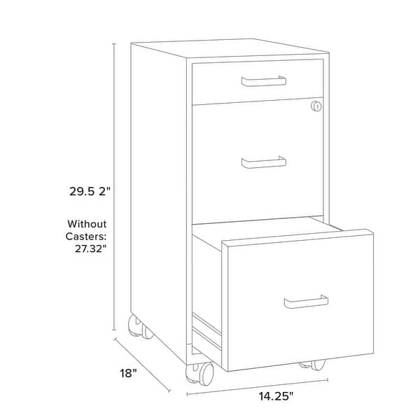 Space Solutions 18" Deep 3 Drawer Metal File Cabinet
