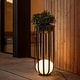 preview thumbnail 10 of 14, Solar Outdoor LED Floor Lamp with Plant Stand 37 inch