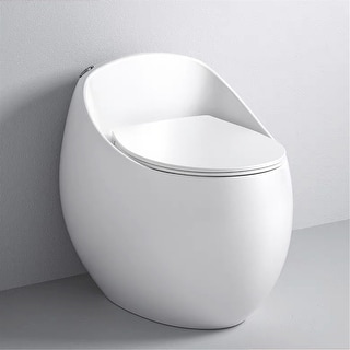 White Ceramic Small Egg-Shaped Toilet