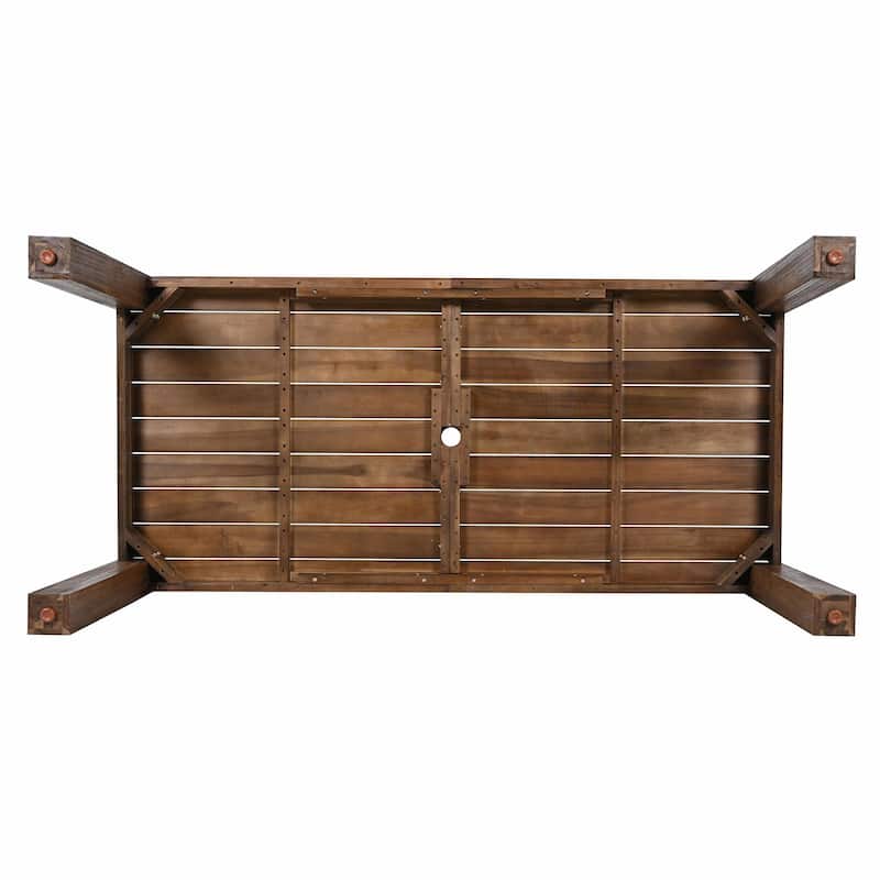 7-Piece Patio Dining Set for 6 - Outdoor Table and Chairs with Umbrella Hole