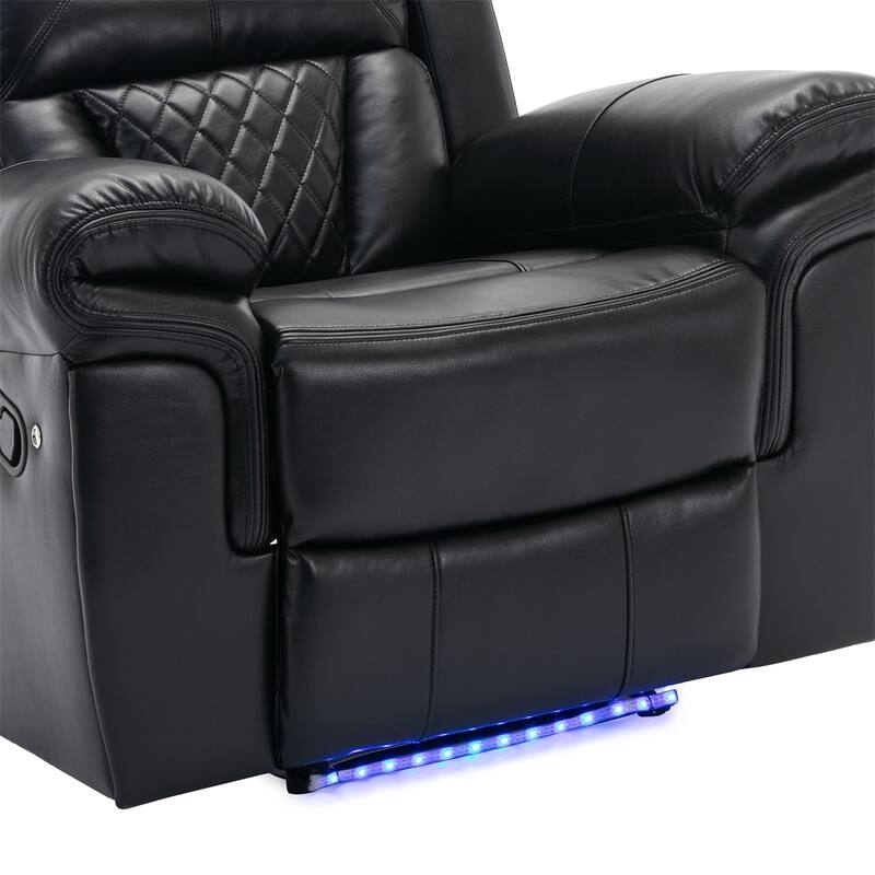 Merax Home Theater Seating Manual Recliner Chair with LED Light Strip