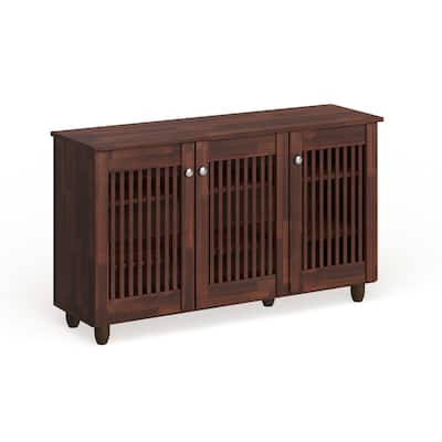 Copper Grove Angelina Dark Brown 3-door Shoe Cabinet