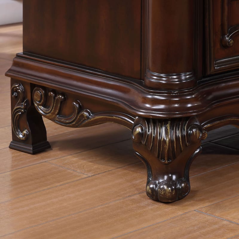 Furniture of America Eugene Traditional Solid Wood Chest with Felt-lined Top Drawer and Cedarwood-lined Drawers