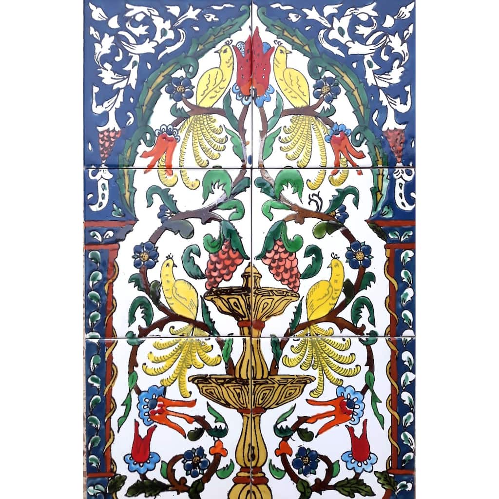 12x18 Garden Design Backsplash 6pc Mosaic Decorative Tile Wall Mural