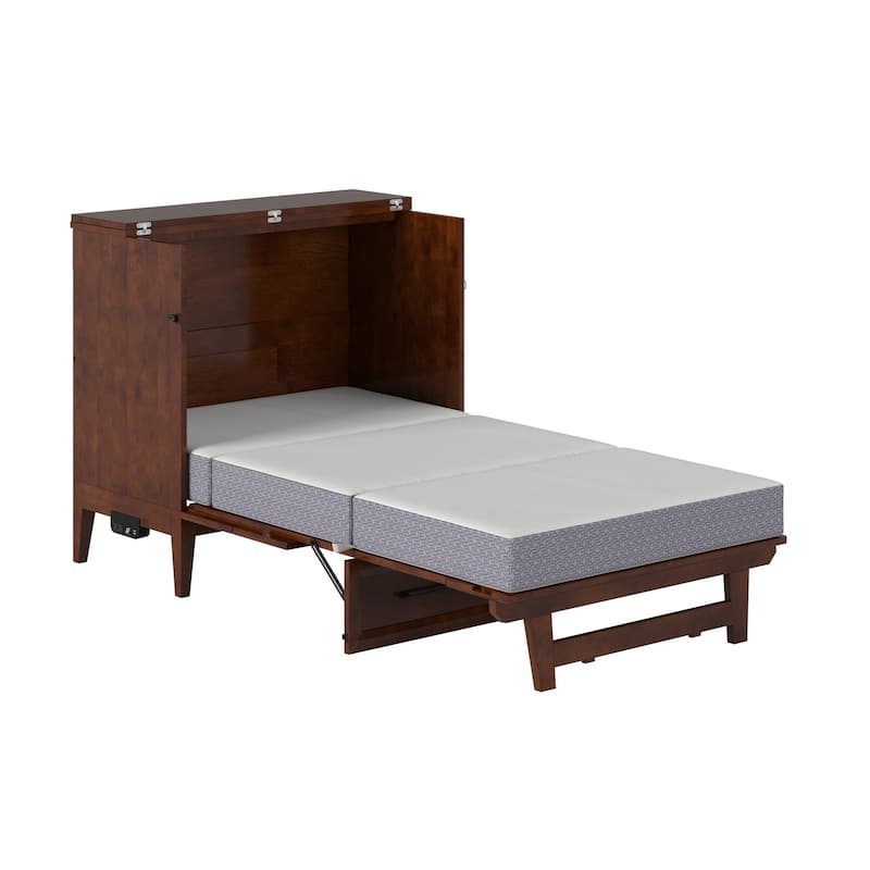 Santa Fe Murphy Bed Chest with Mattress and Built-in Charger