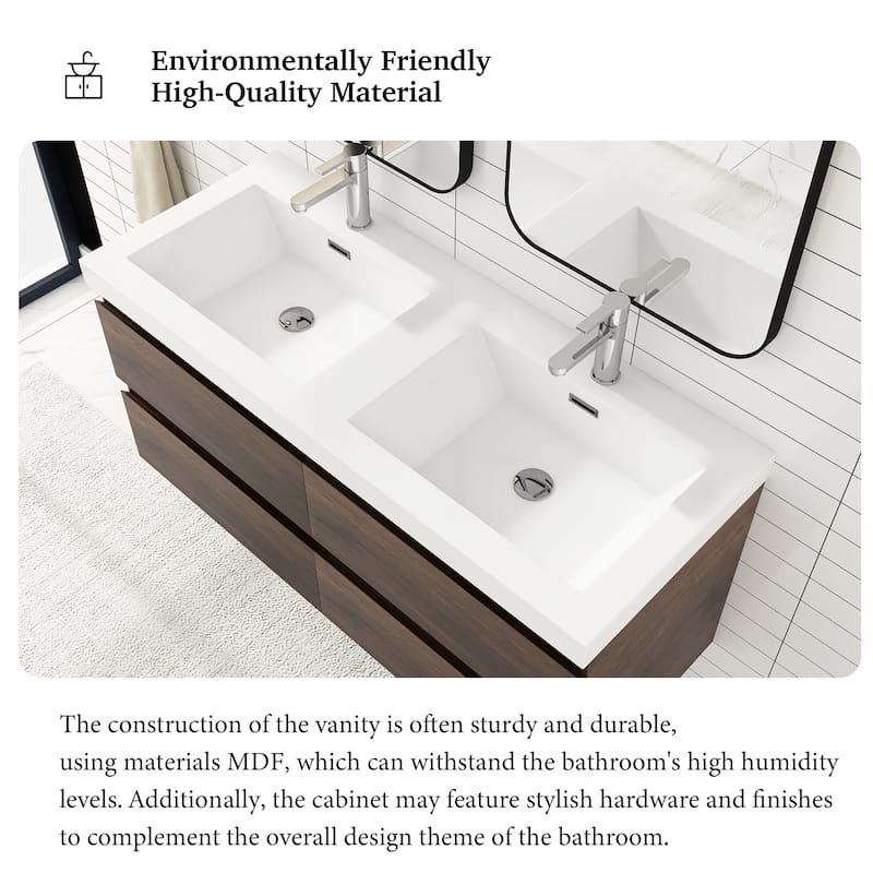 Floating Bathroom Vanity with two Resin Top