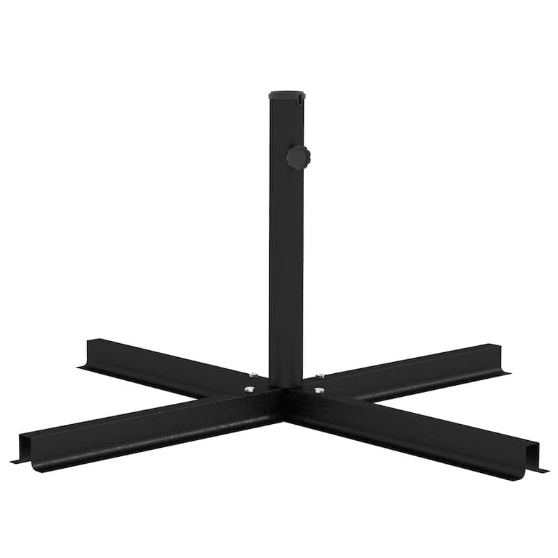 Outsunny Outdoor Universal Cross Brace Stand for Small Offset Umbrella and Market Umbrella, Cross Umbrella Base