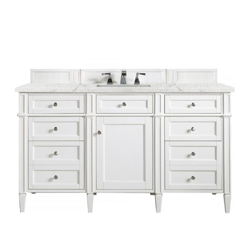 James Martin Vanities Brittany 60" Double Vanity, Bright White