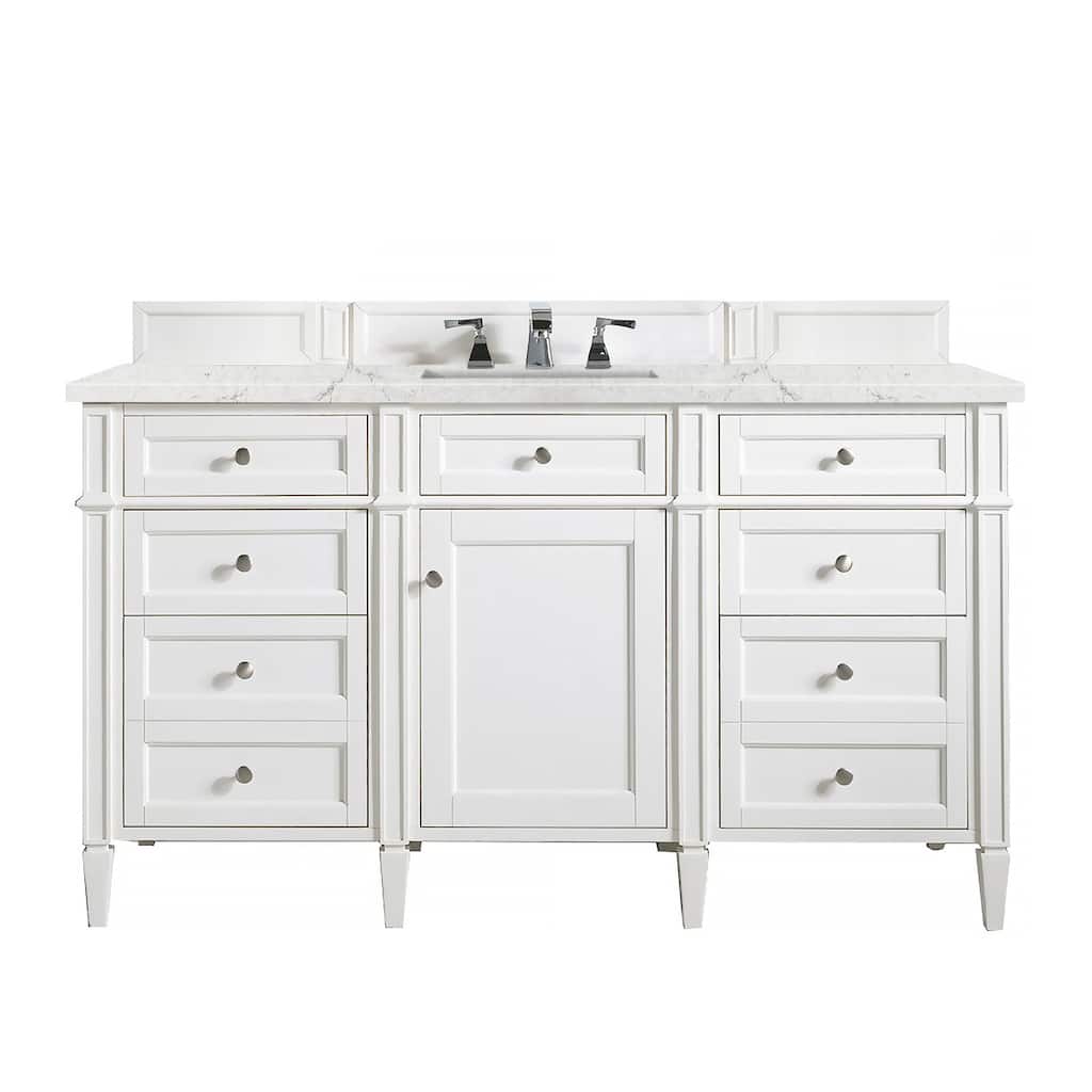 James Martin Vanities Brittany 60" Double Vanity, Bright White