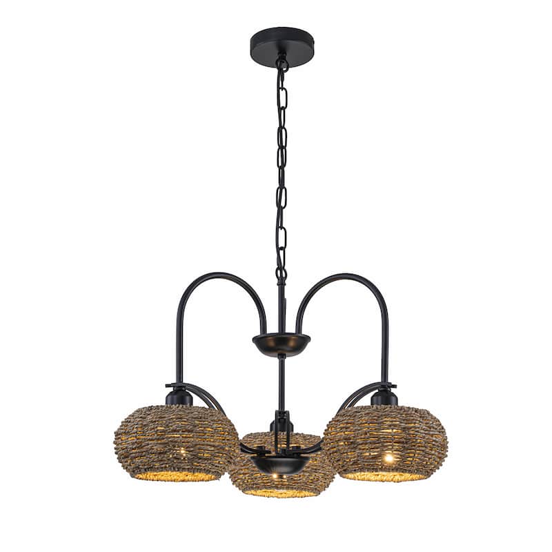 Vesper 3-light Modern Farmhouse Rustic Chandelier - 16 in. Tall/22 in. Wide