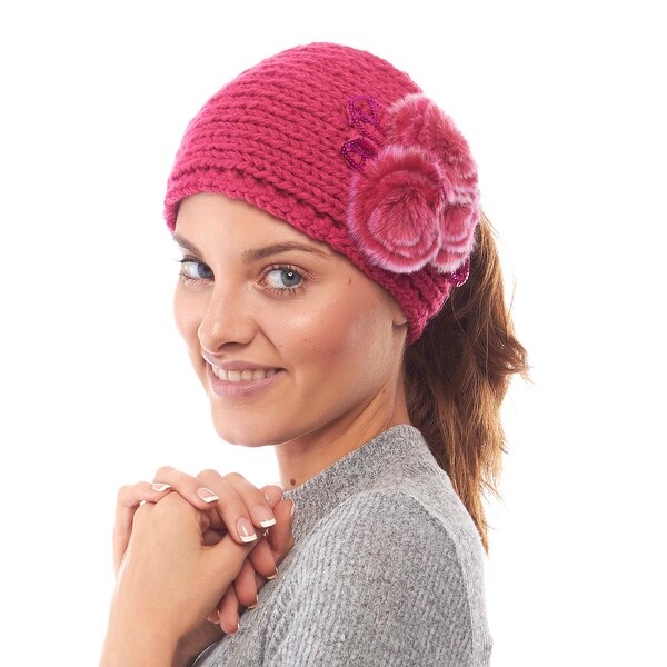 Girls Comfy Candytuft Knit Headband with Faux Fur Details