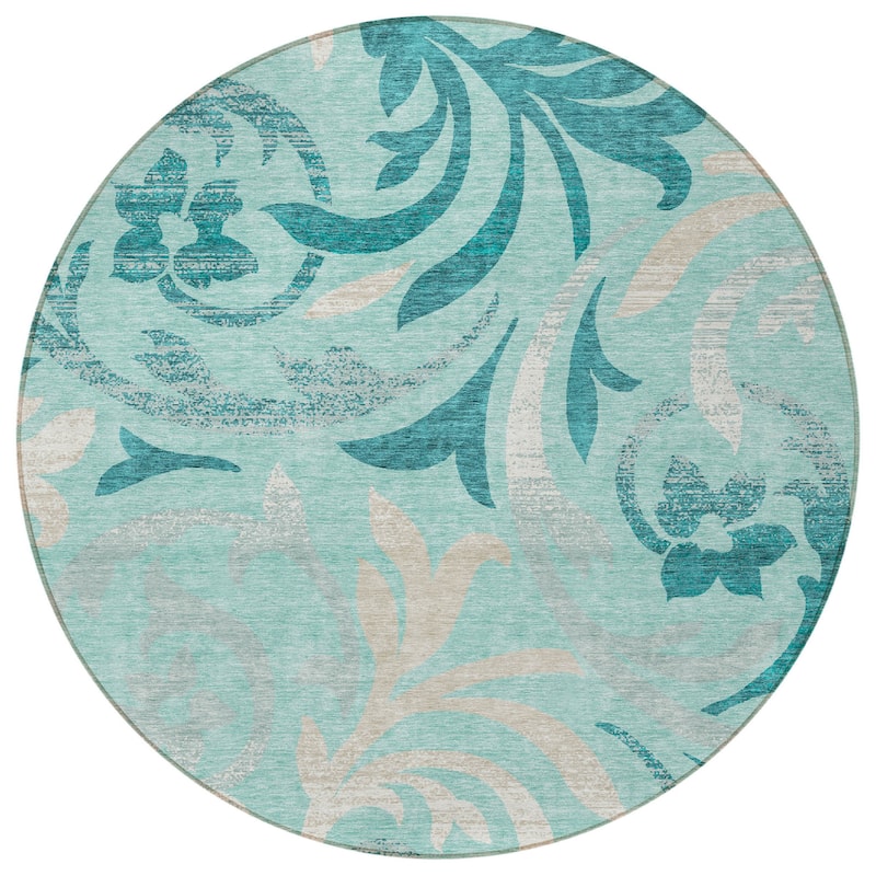 HomeRoots Floral Transitional Rectangle Outdoor Rug