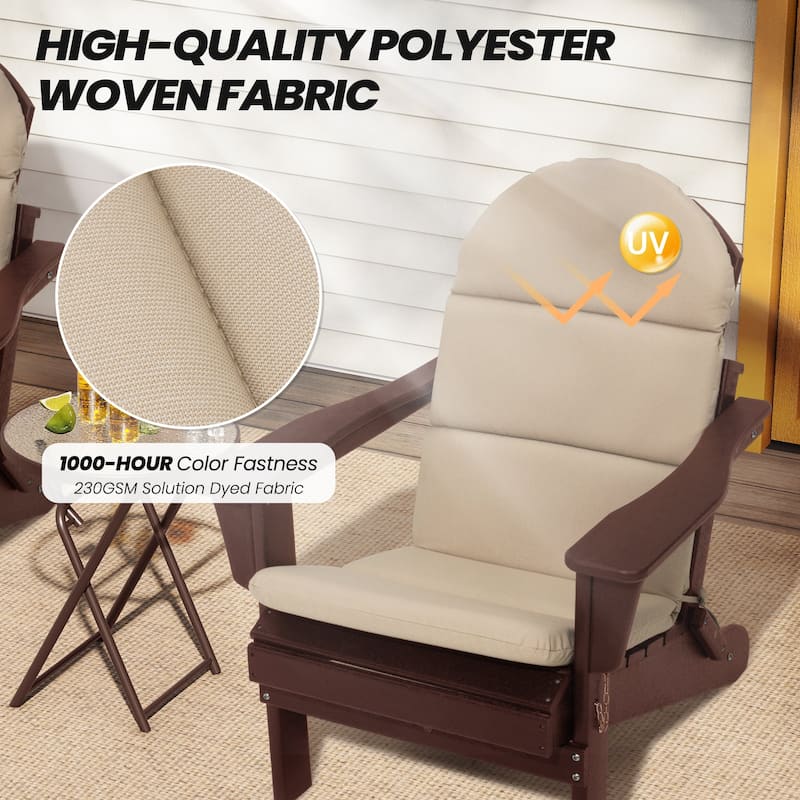 Patio Outdoor Adirondack Chair Cushion with Ties