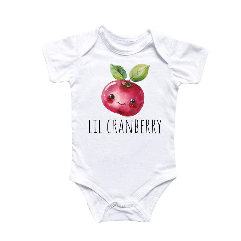 Cranberry Fruit - Baby Boy Girl Clothes Infant Bodysuit Funny Cute Newborn - White - 6-9M