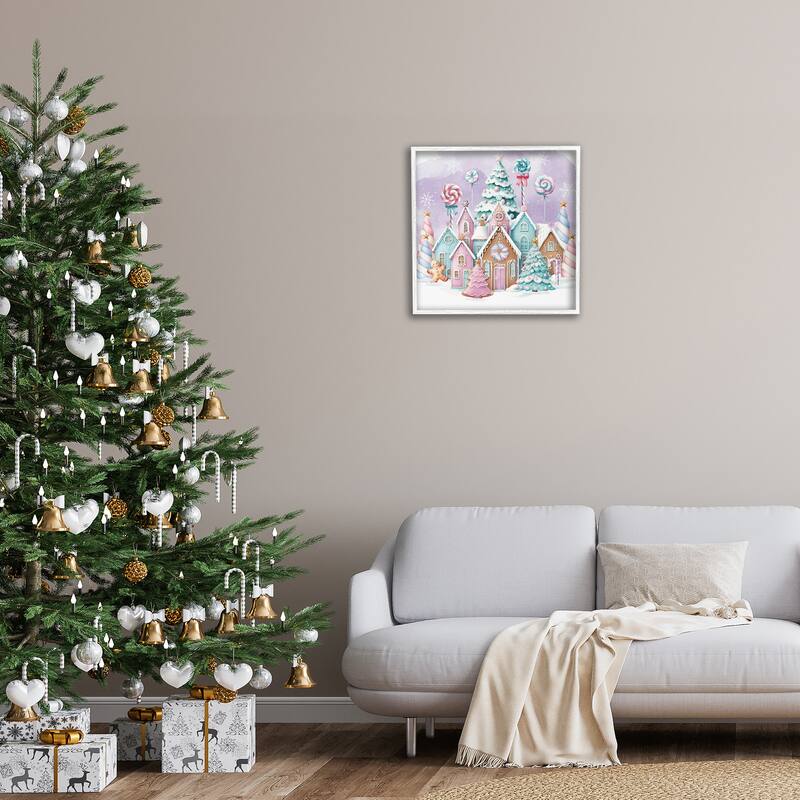 Stupell Gingerbread Candy Town Framed Giclee Art Design By Nicole DeCamp