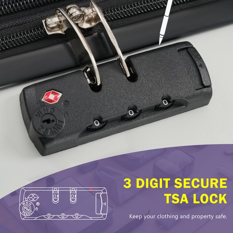 3-Piece Modern Front-Opening Luggage Expandable Luggage with USB Port and TSA Lock, for Boarding Travel, Grey+White