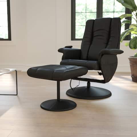 Massaging Multi-position Recliner and Ottoman
