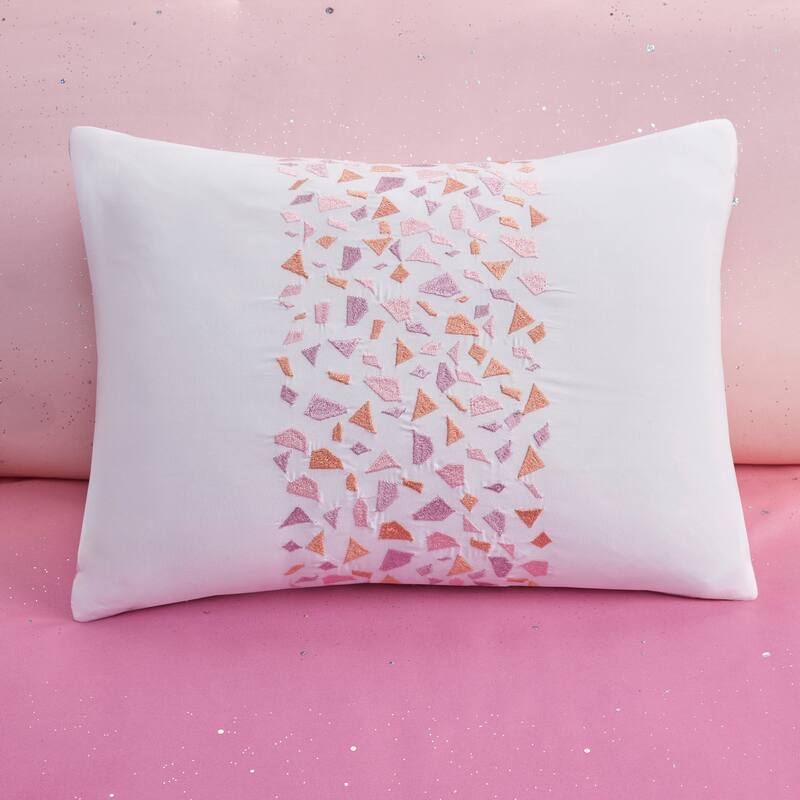 Sparkle Metallic Glitter Printed Reversible Comforter Set by Intelligent Design