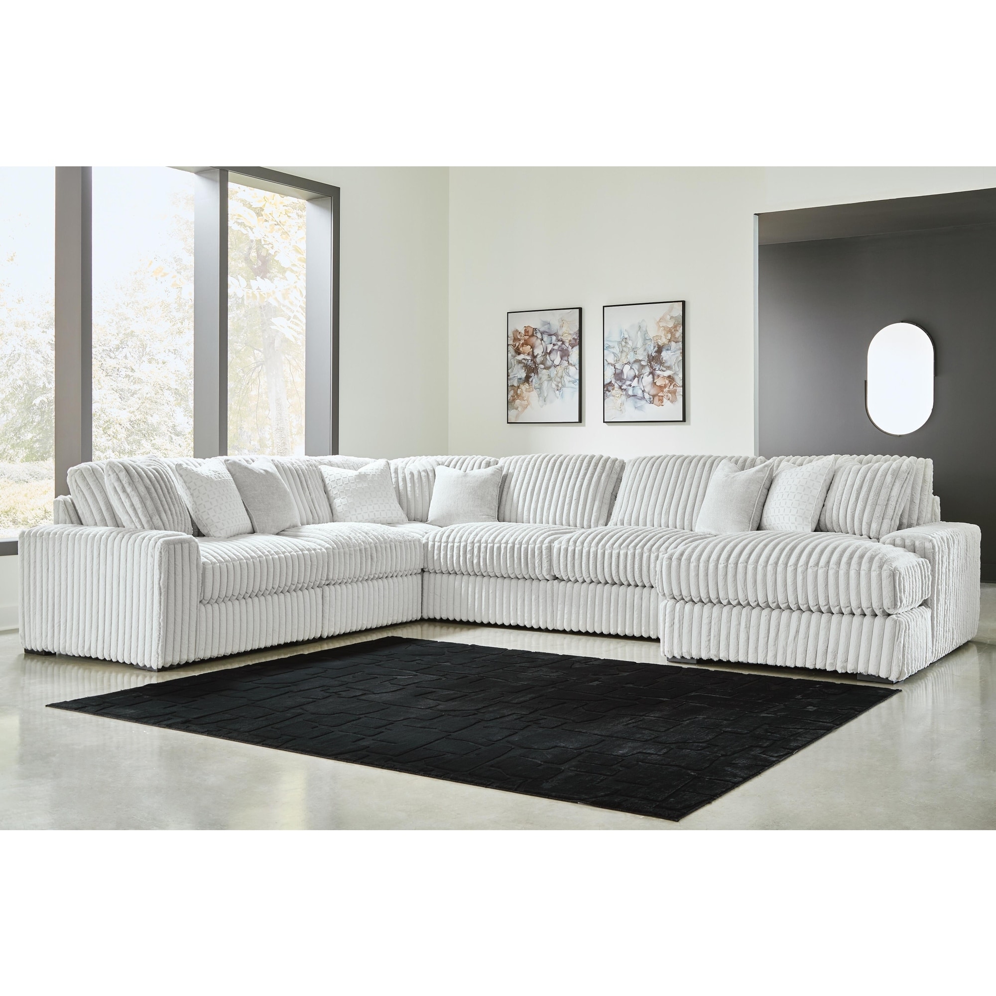 Signature Design by Ashley Stupendous White 6-Piece Sectional with Chaise